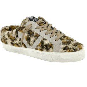 Vintage Havana 'Snuggle' leopard fur mule sneaker, 10